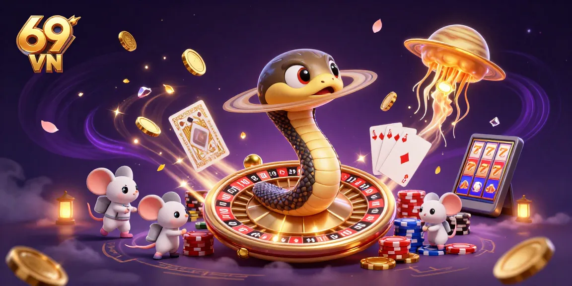 Spin the roulette at 69 VN as astronaut mice engage in vibrant cosmic betting action.