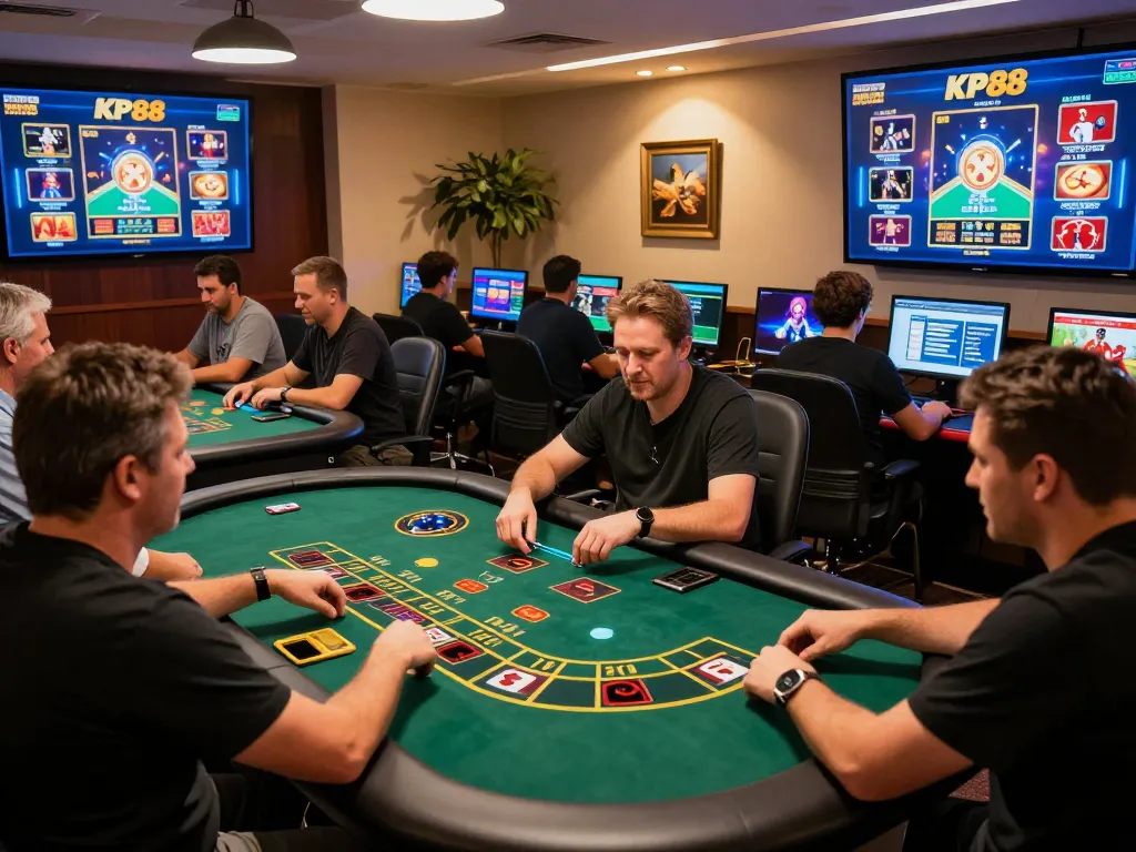 Players engaging in exciting online games on KP88, showcasing the casino experience from home with vibrant graphics.