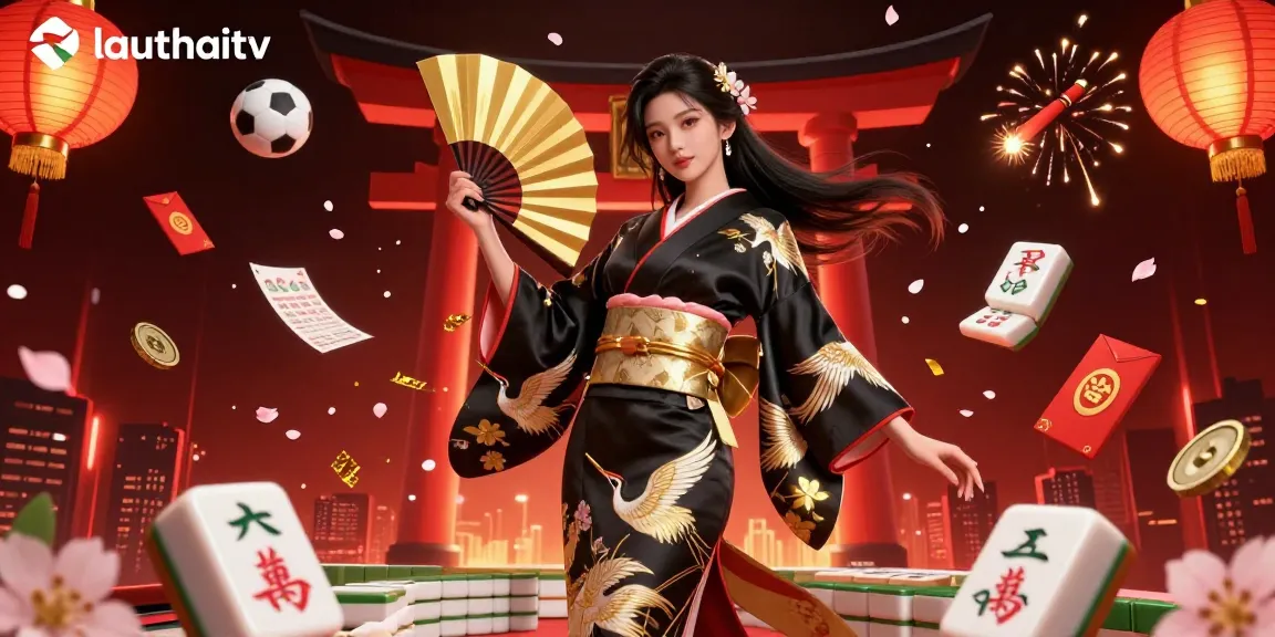 Experience thrilling gameplay with lauthaitv in this dynamic sports betting scene featuring floating elements.