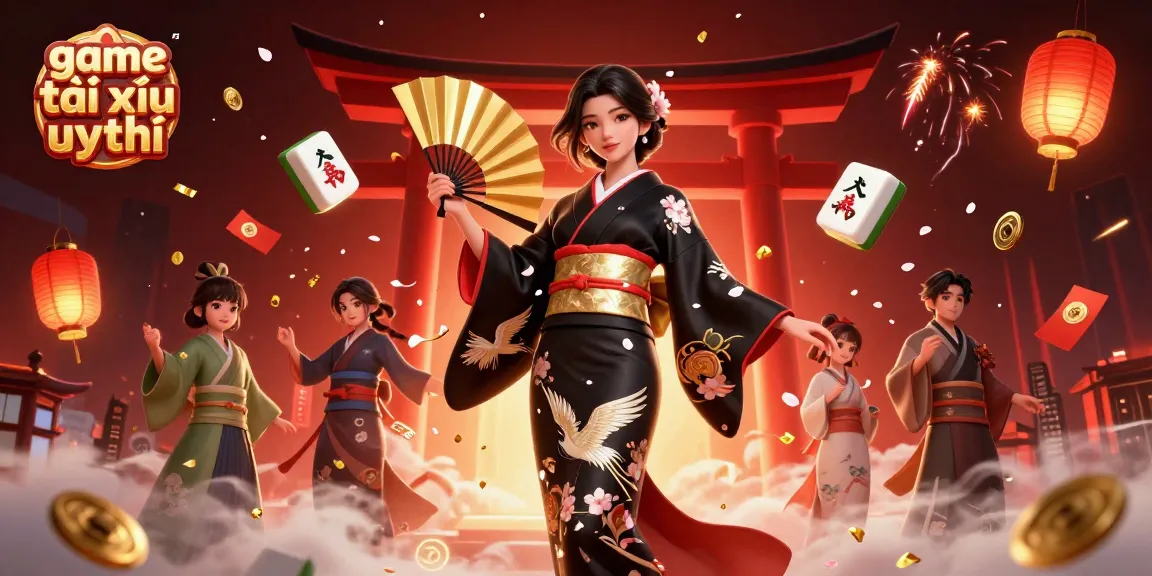 Engage with game tài xỉu uy tín through a dynamic casino scene featuring elegant Asian characters and rich visual elements.