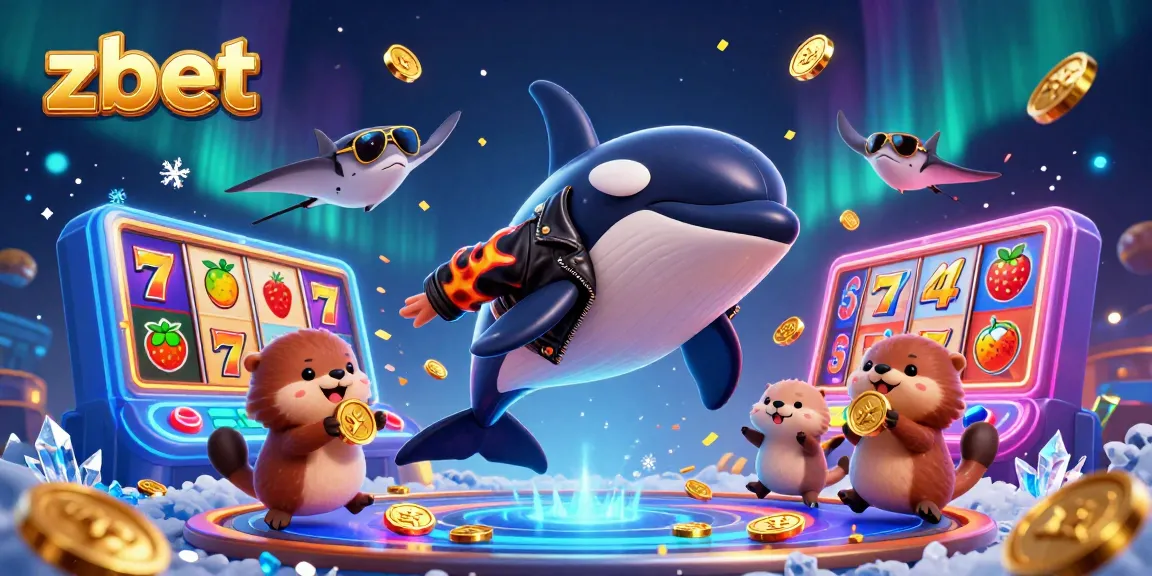 Join the fun with zbet's ultimate casino scene featuring playful sea creatures and slot game excitement!