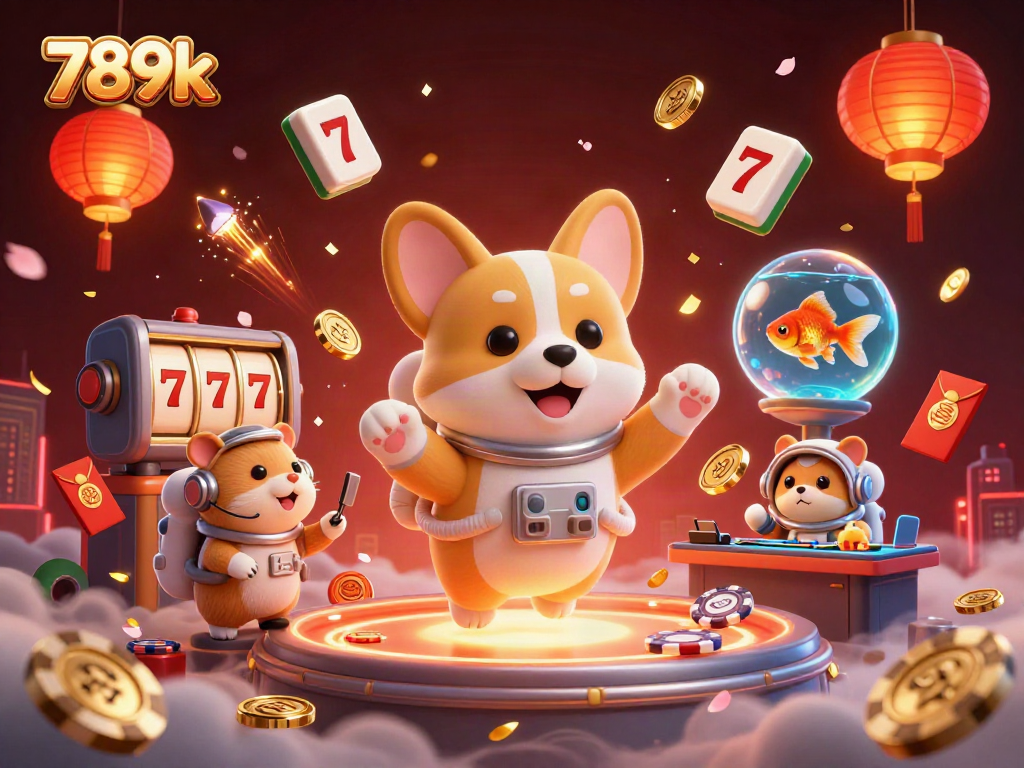 Engage with 789k's thrilling casino experience through a vibrant 3D digital illustration.