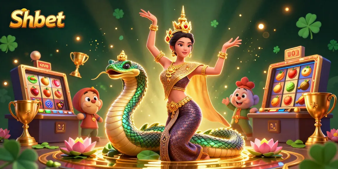 Win big at Shbet with captivating 3D illustration featuring vibrant casino elements and Thai tradition.