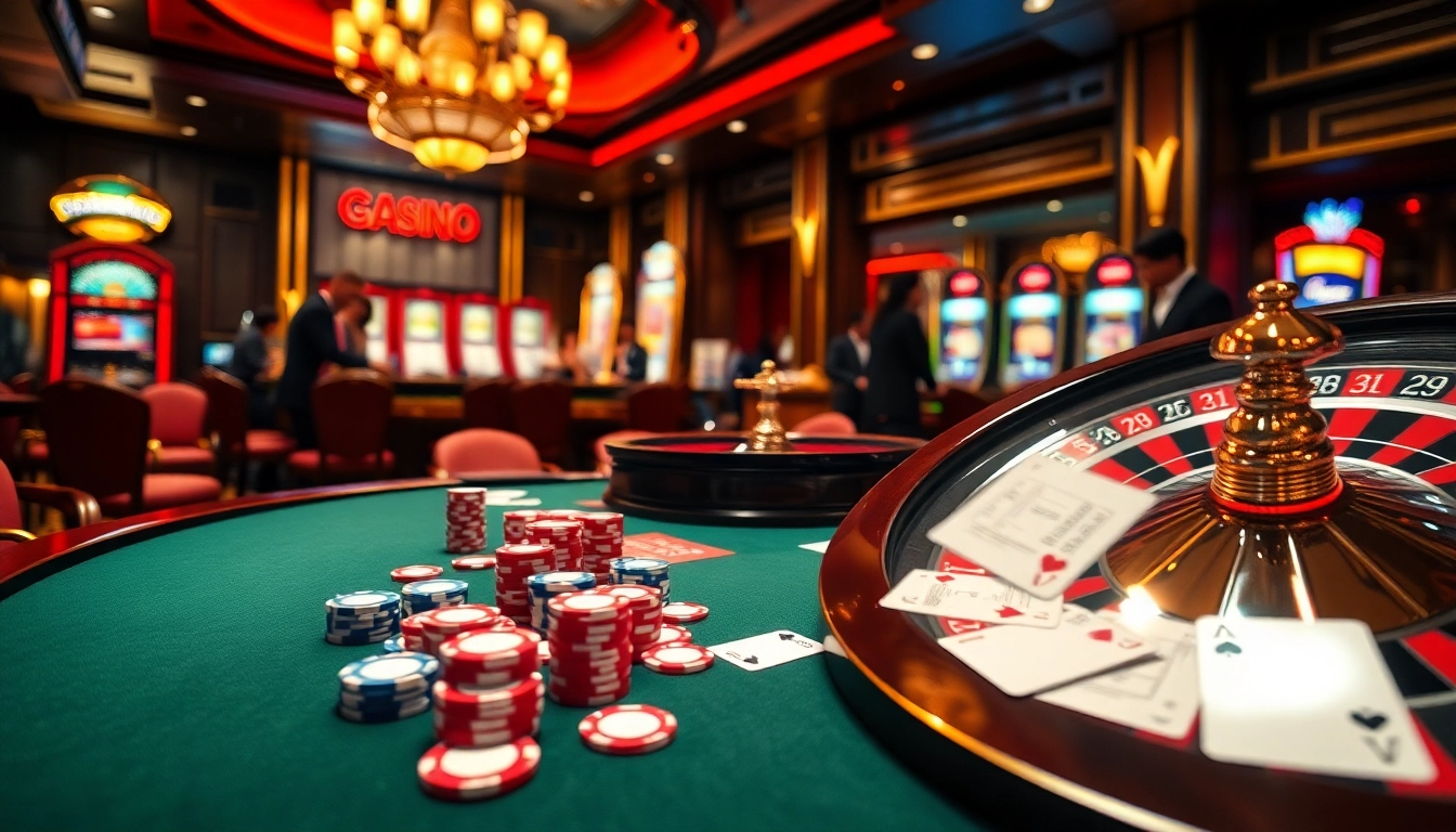 Experience the vibrant atmosphere of a casino with players engaging at tables while exploring https://58win.watch/ for exciting gambling opportunities.