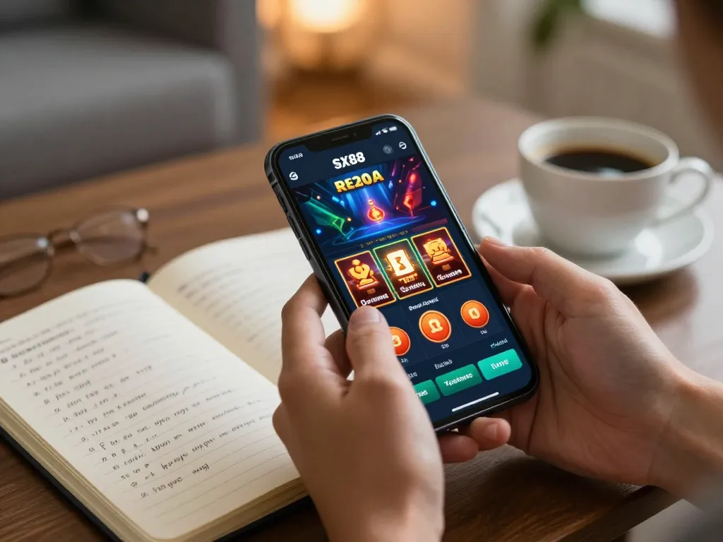 Engaging user experience on SX88 betting app, showcasing mobile gambling strategy in action.