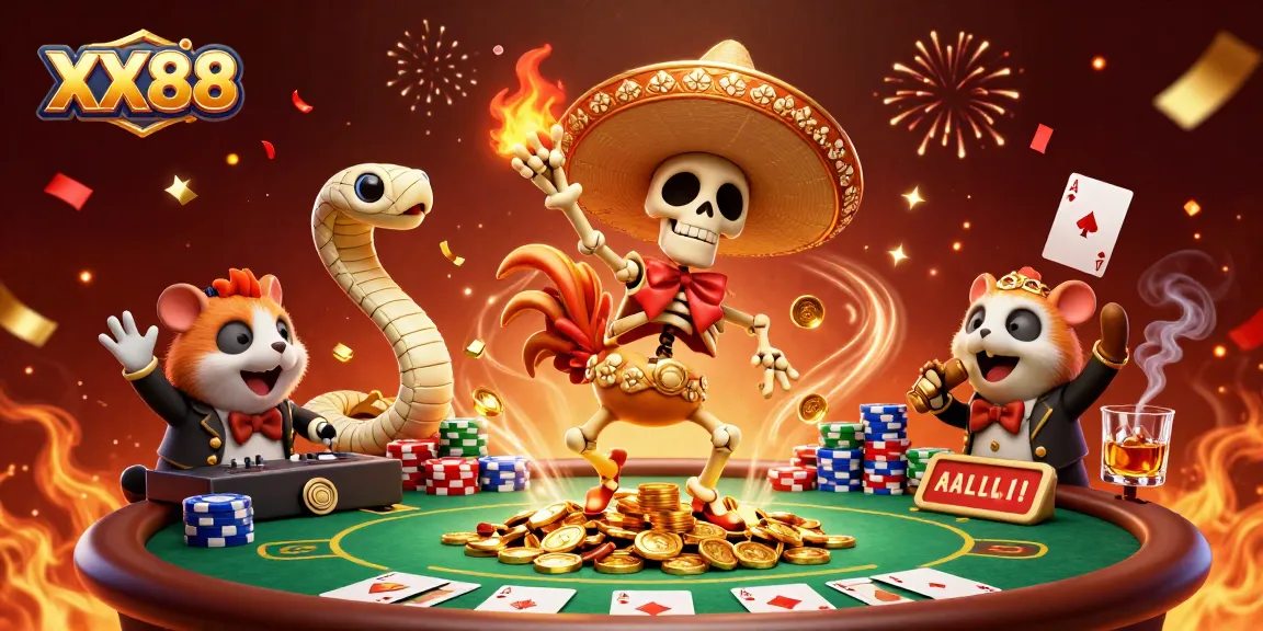 Engage with exhilarating gameplay at XX88 featuring vibrant characters and dynamic casino elements.