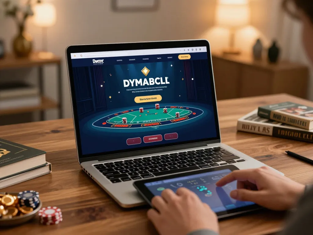 Player engaging with x88 online casino blackjack game from home workspace with stylish decor