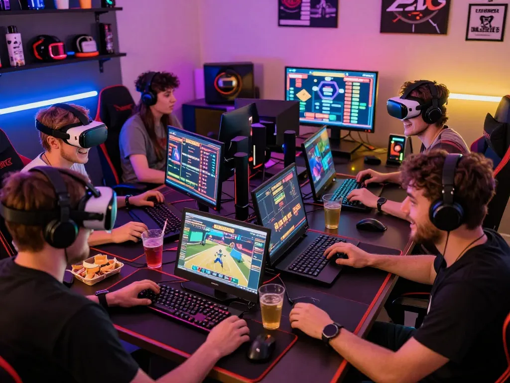 Friends enjoying betting excitement at Five88 in a lively gaming setup