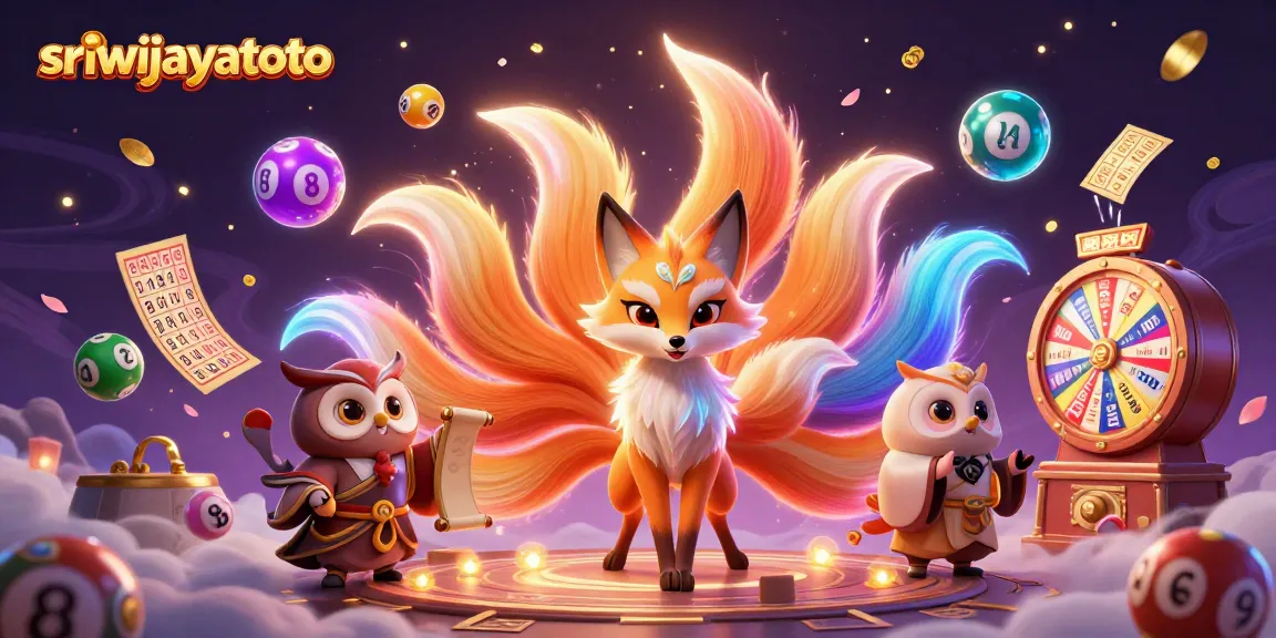 Sriwijayatoto showcases vibrant lottery balls and dynamic casino elements in an enchanting 3D scene