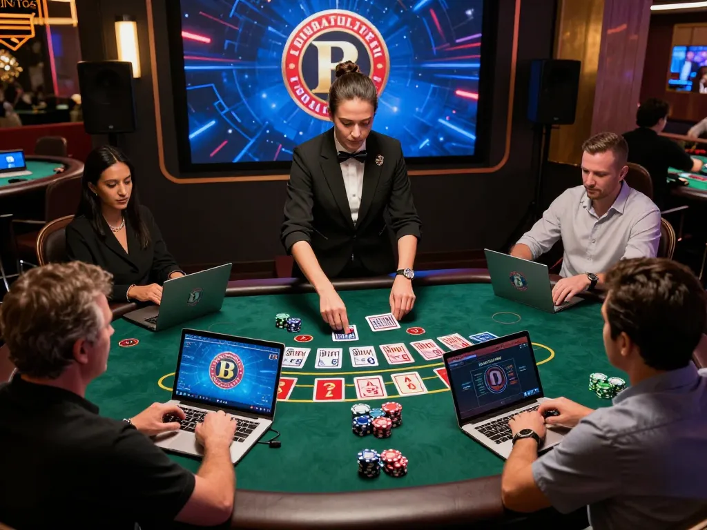 Players engaged in an exciting blackjack game on https://fa88.team/ with vibrant cards and warm lighting.