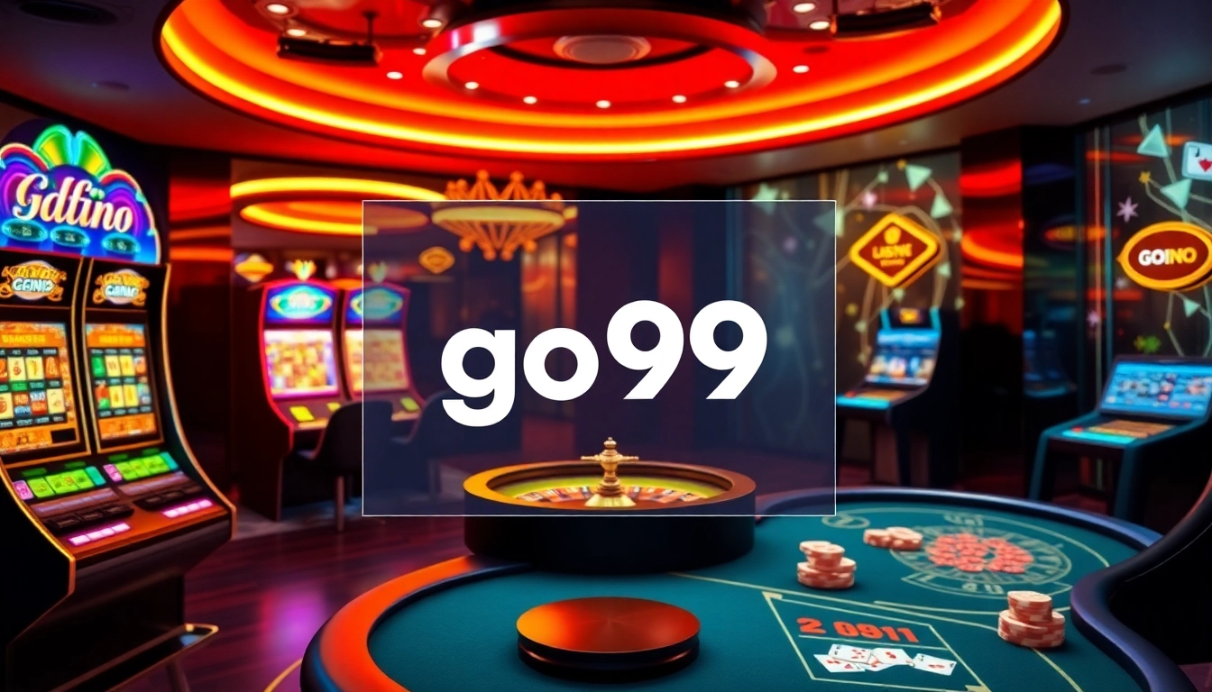 Engage with go99's premier online gaming environment featuring vibrant casino elements.