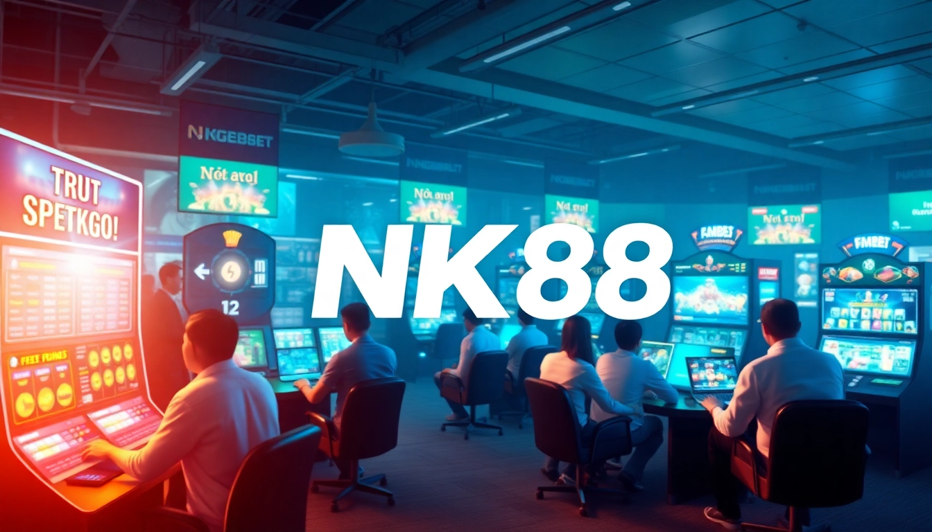 Engaging NK88 online gaming platform with players enjoying various games.
