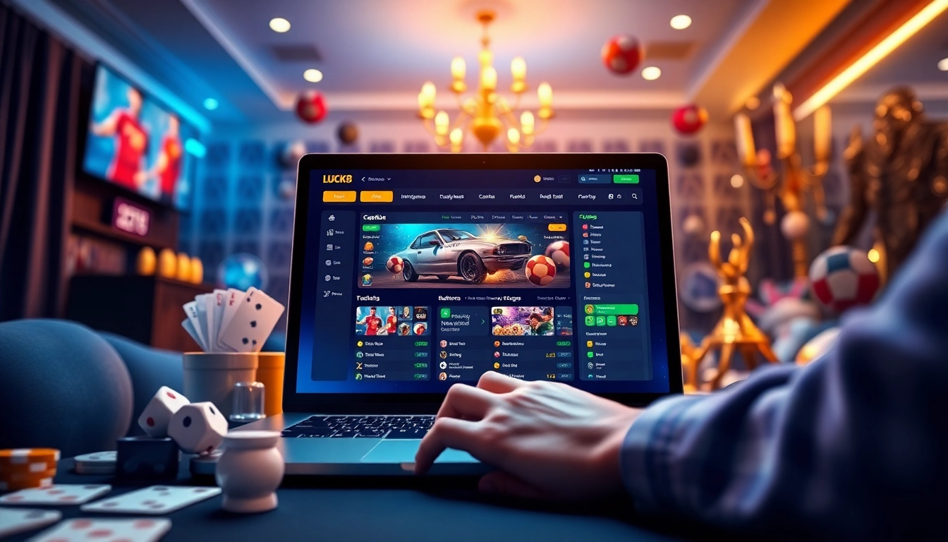 Dynamic online betting experience featuring luck8win.live platform with sports and games.