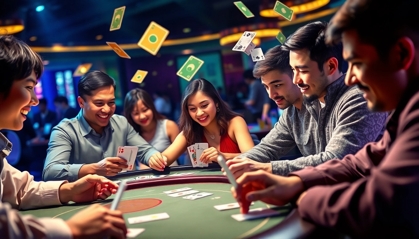 Engaging gameplay scene from topgamebaidoithuong.mx showcasing card games with real cash rewards and players enjoying exciting moments.