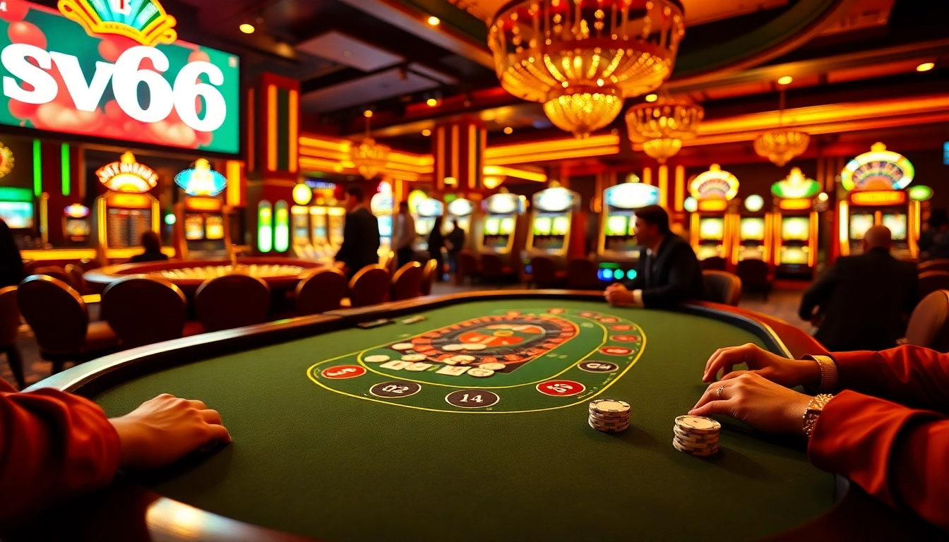 High-stakes baccarat at SV66 casino showcasing luxury, excitement, and vibrant gaming atmosphere.