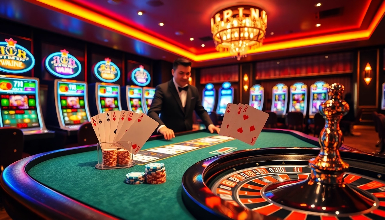 Experience high-stakes gambling with JBO at a vibrant casino featuring colorful chips and a roulette wheel.