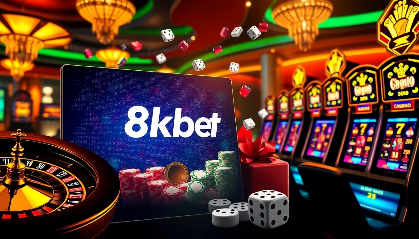Gamblers enjoying a thrilling online experience with 8kbet at a digital casino table.