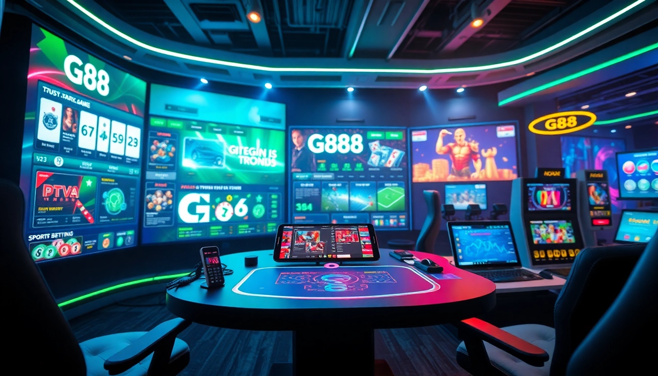 Experience G88's secure gaming platform with an engaging digital interface.