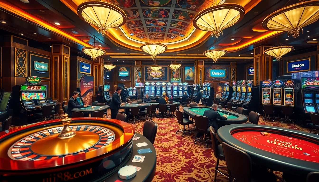 Experience the thrill of gaming at UU88.COM with vibrant casino visuals.