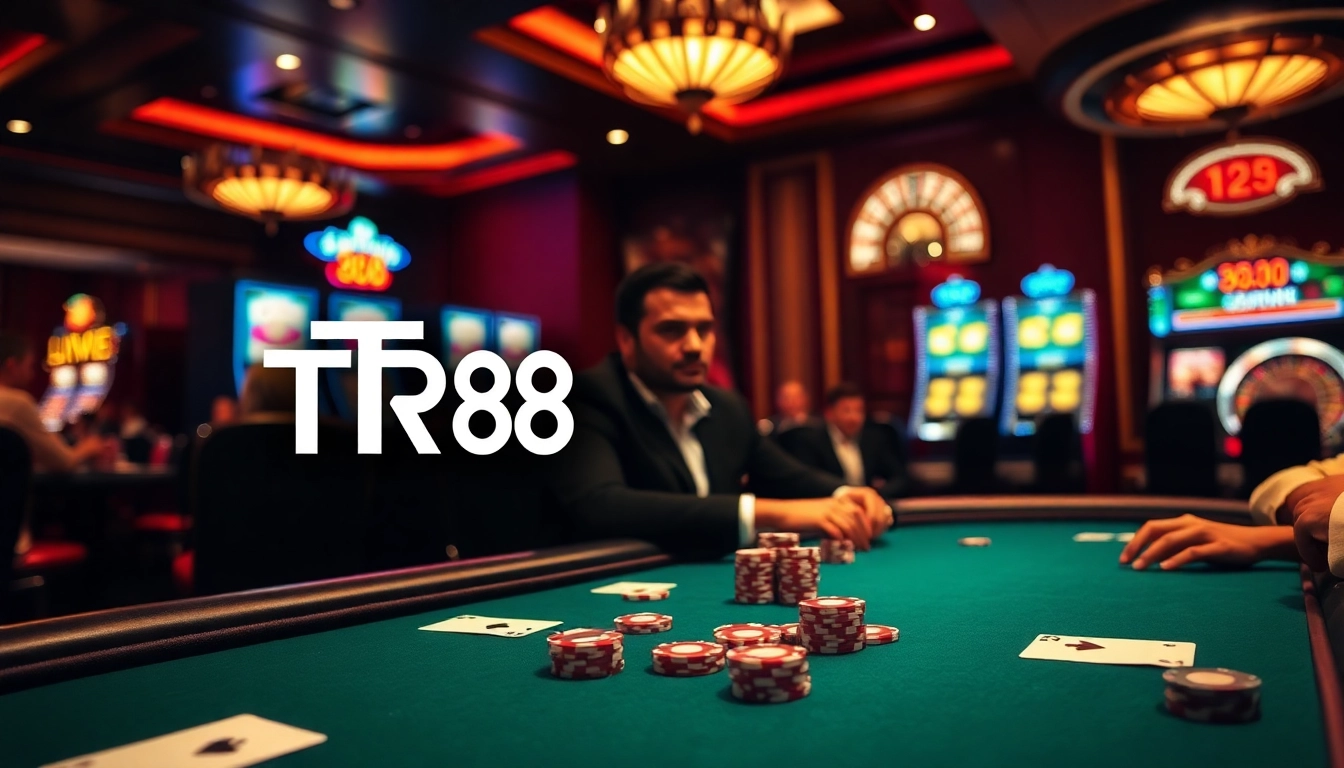 Players enjoy high-stakes poker at an elegant casino table, enhanced by TR 88 technology.