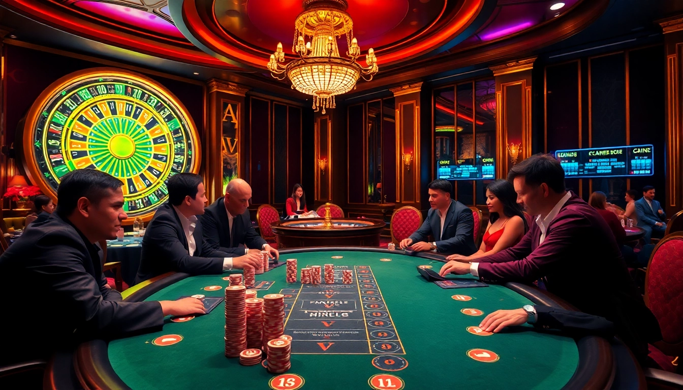 The excitement of high-stakes poker at nhà cái tg88 evokes anticipation among players with colorful chips.