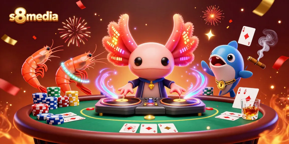 S8media enhances your gaming excitement with vibrant poker scenes featuring neon characters.